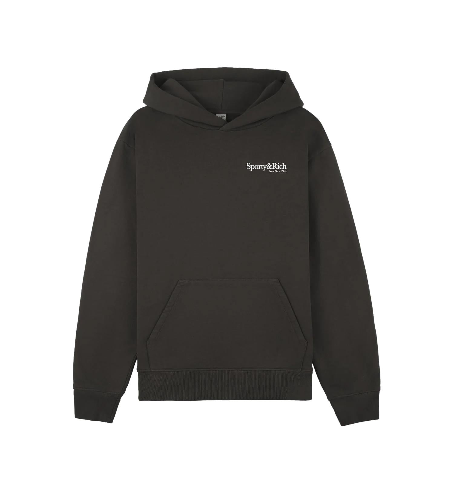 Sporty & Rich HWCNY Hoodie Hettegenser Vasket Sort - modostore.no
