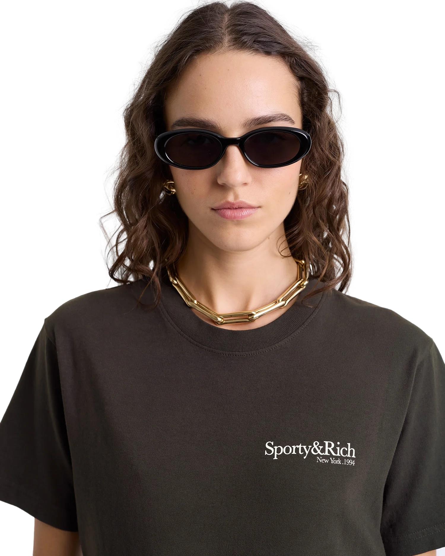 Sporty & Rich HWCNY T-Shirt T-shirt Vasket Sort - modostore.no