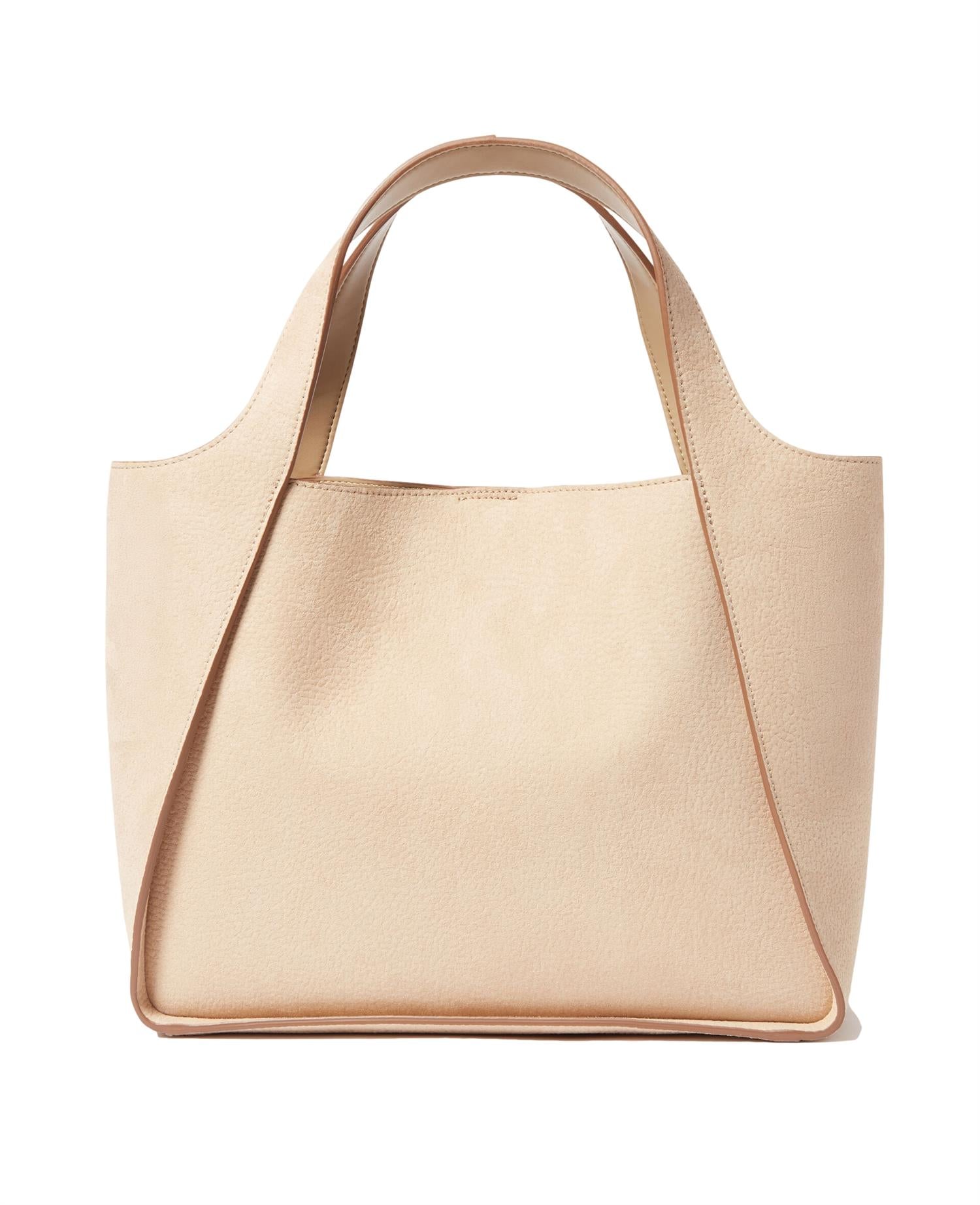 Stella McCartney Logo Crossbody Suede Tote Bag Veske Beige - modostore.no
