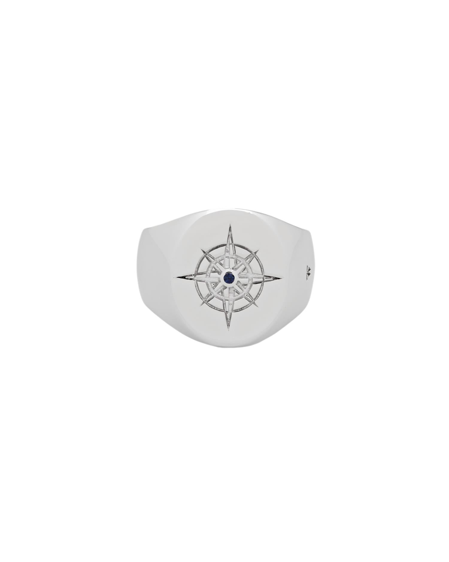 Tom Wood Compass Ring Blue Sapphire Modo Exclusive Ring Sølv - modostore.no