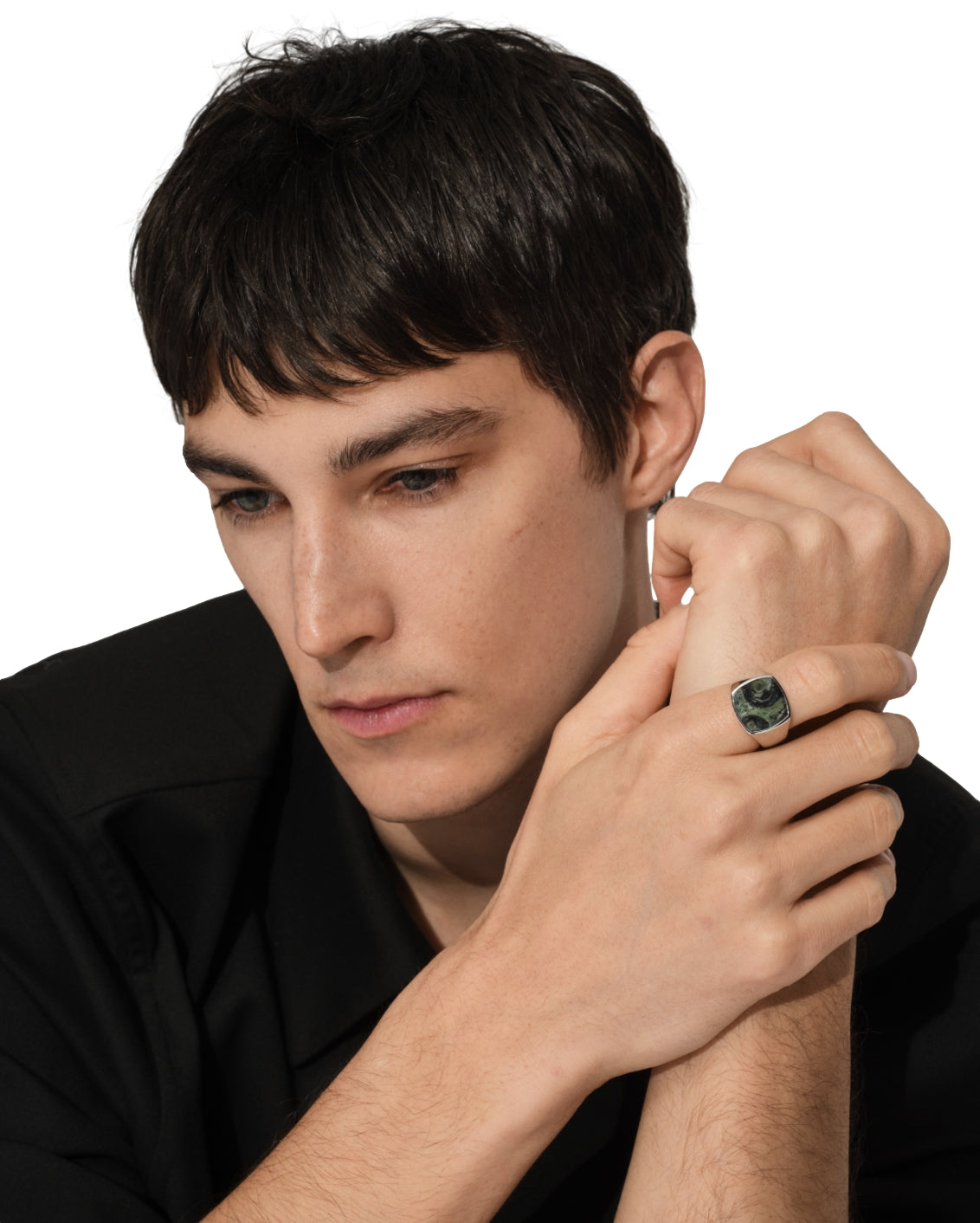 Tom Wood Cushion Ring Kambaba Ring Grønn/Sølv - modostore.no