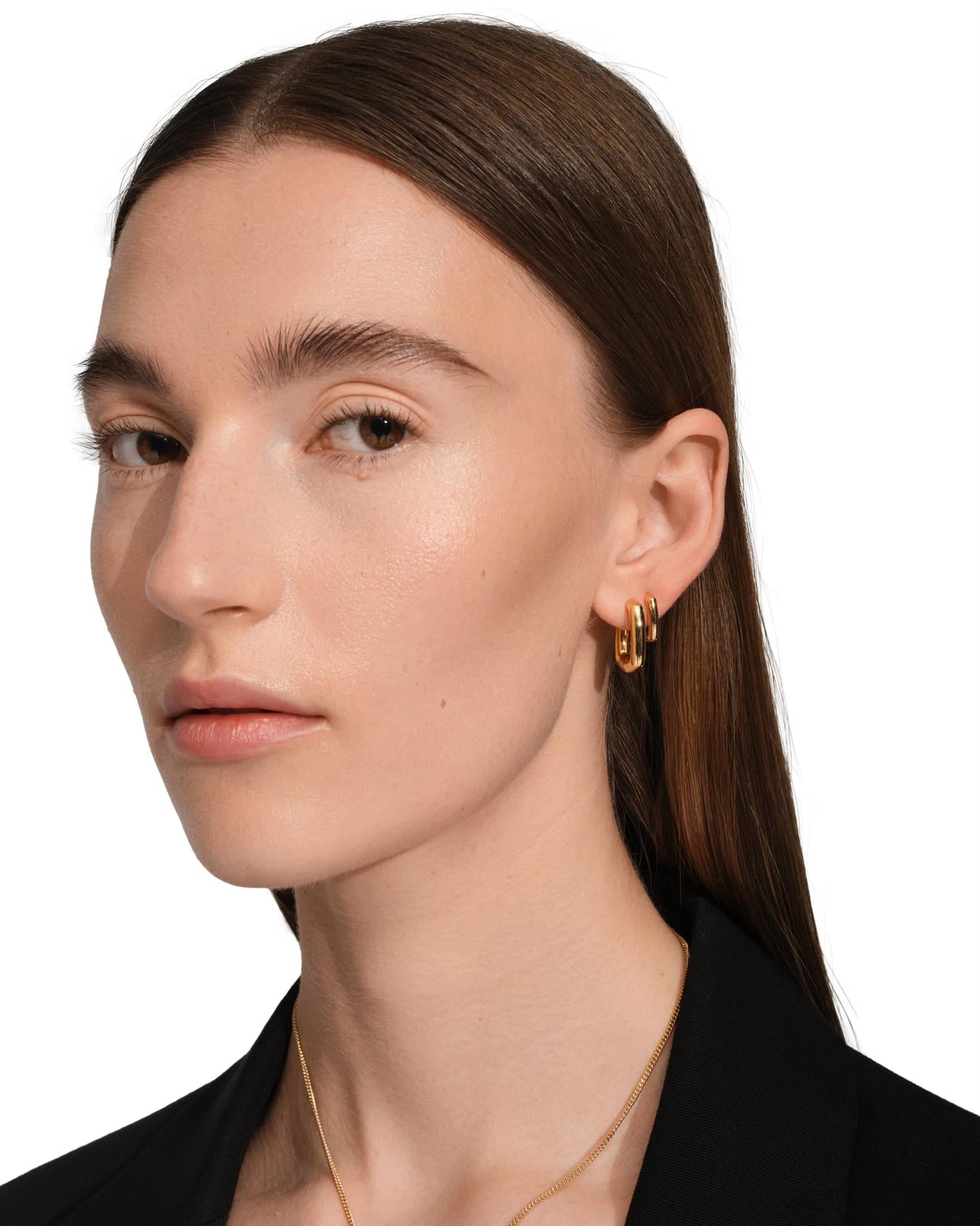 Tom Wood Frame Hoops M Øredobber Gull - modostore.no