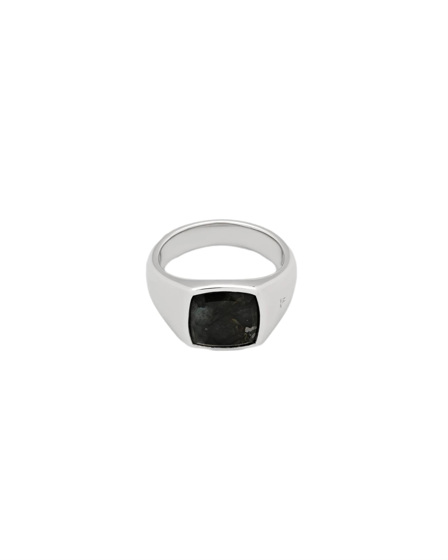 Tom Wood Kay Ring Black Larvikite Ring - modostore.no