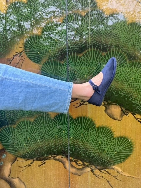 Yori Jomo Mary Jane Flats Velluto Sko Mørkeblå - modostore.no