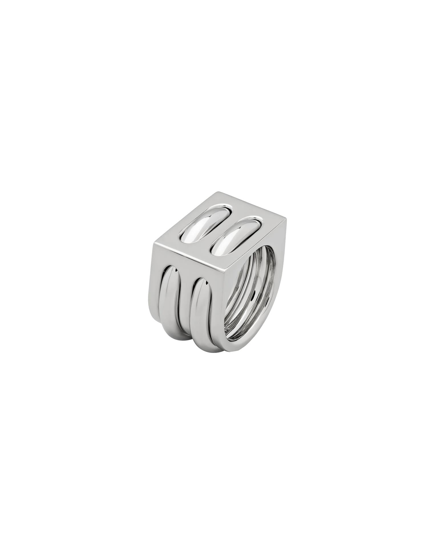 Tom Wood Jewellery Cage Ring Double Ring Sølv - [modostore.no]