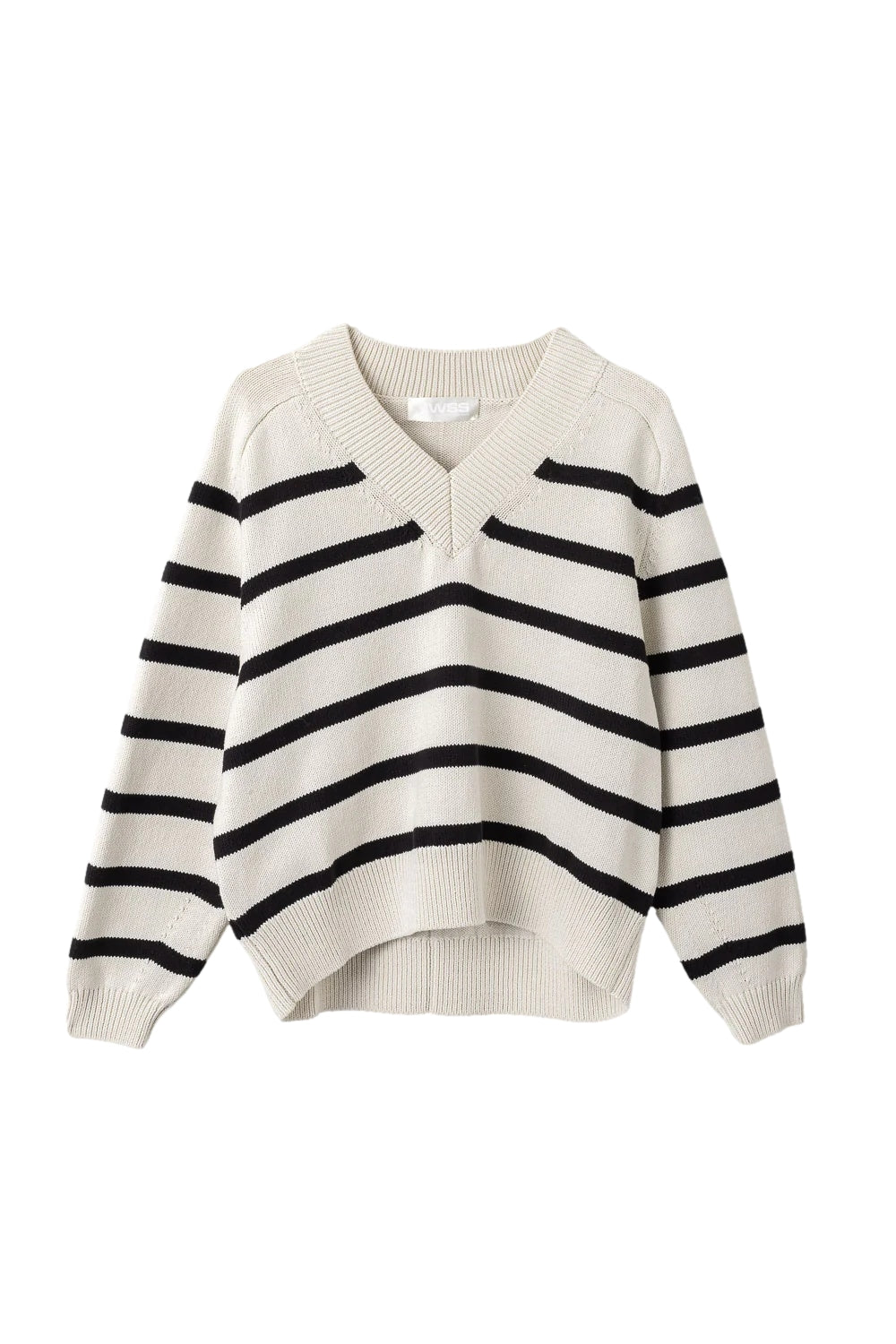 FWSS Bayside V-Neck Sweater Genser- Stripet - [shop.name]