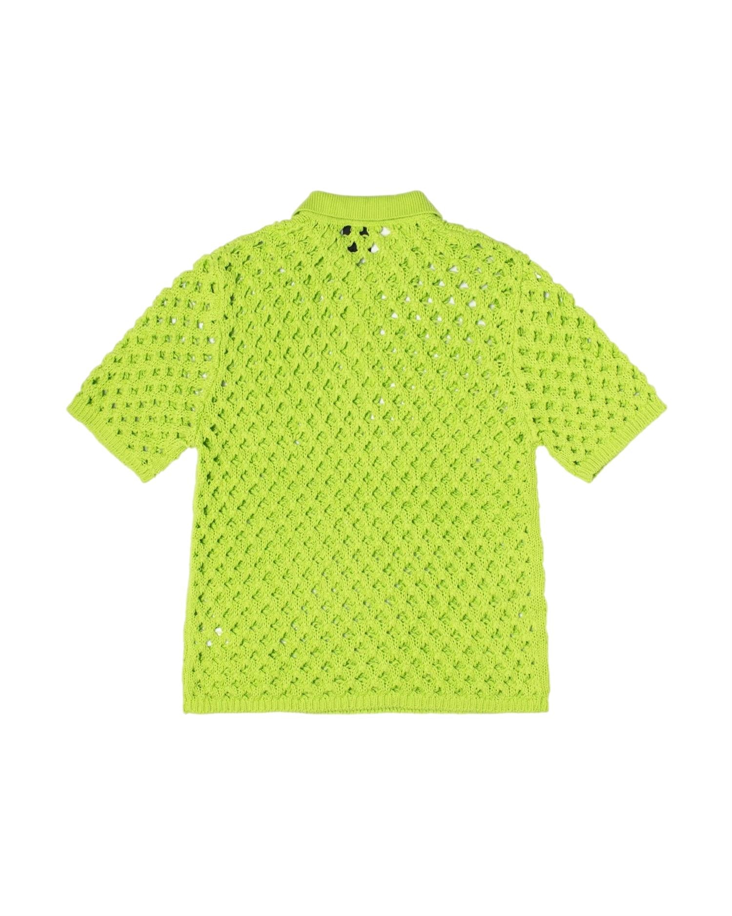 Stussy Big Mesh Polo Sweater T-shirt Limegrønn