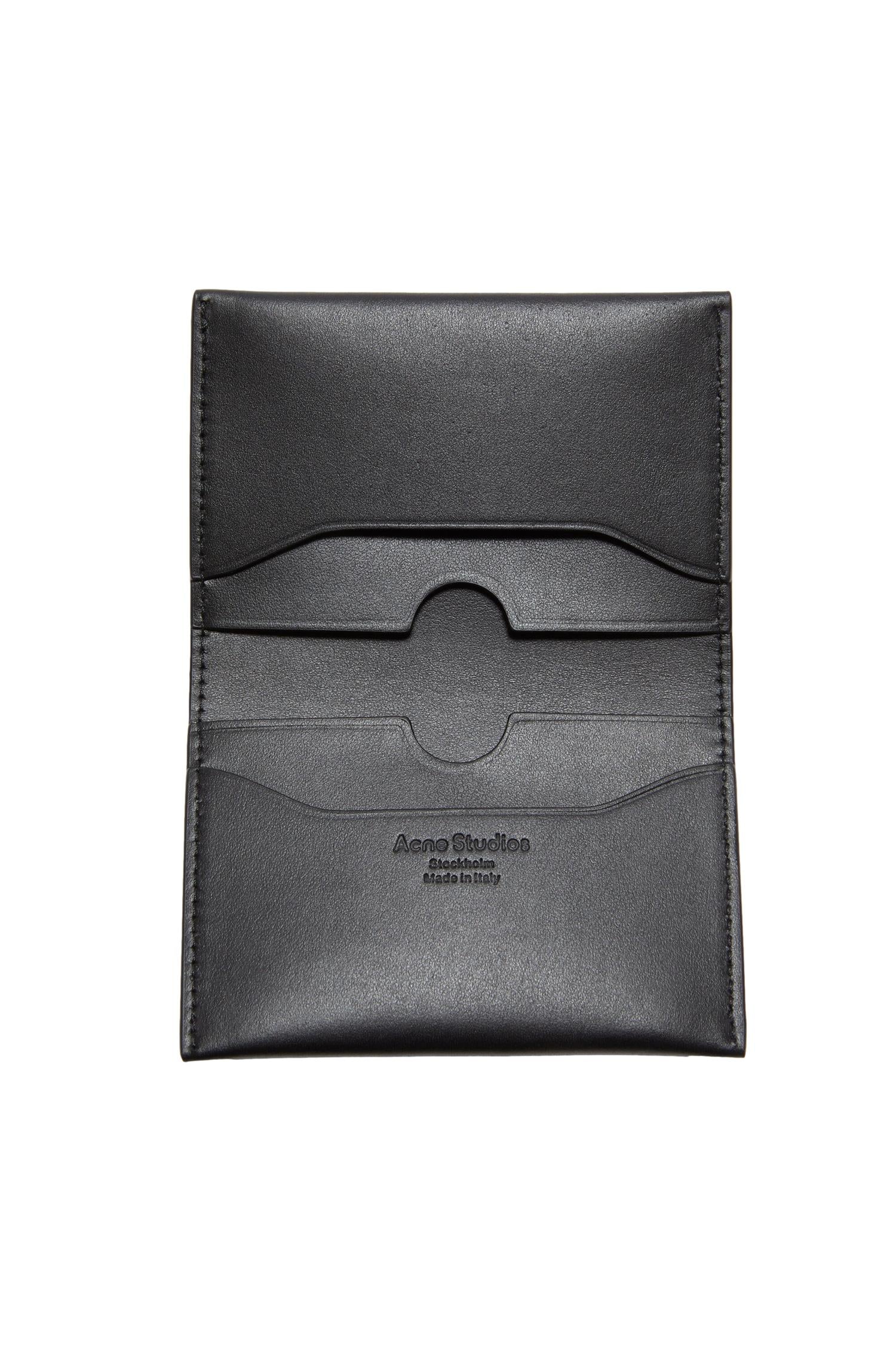 Acne Folded Leather Wallet Lommebok Sort - [modostore.no]