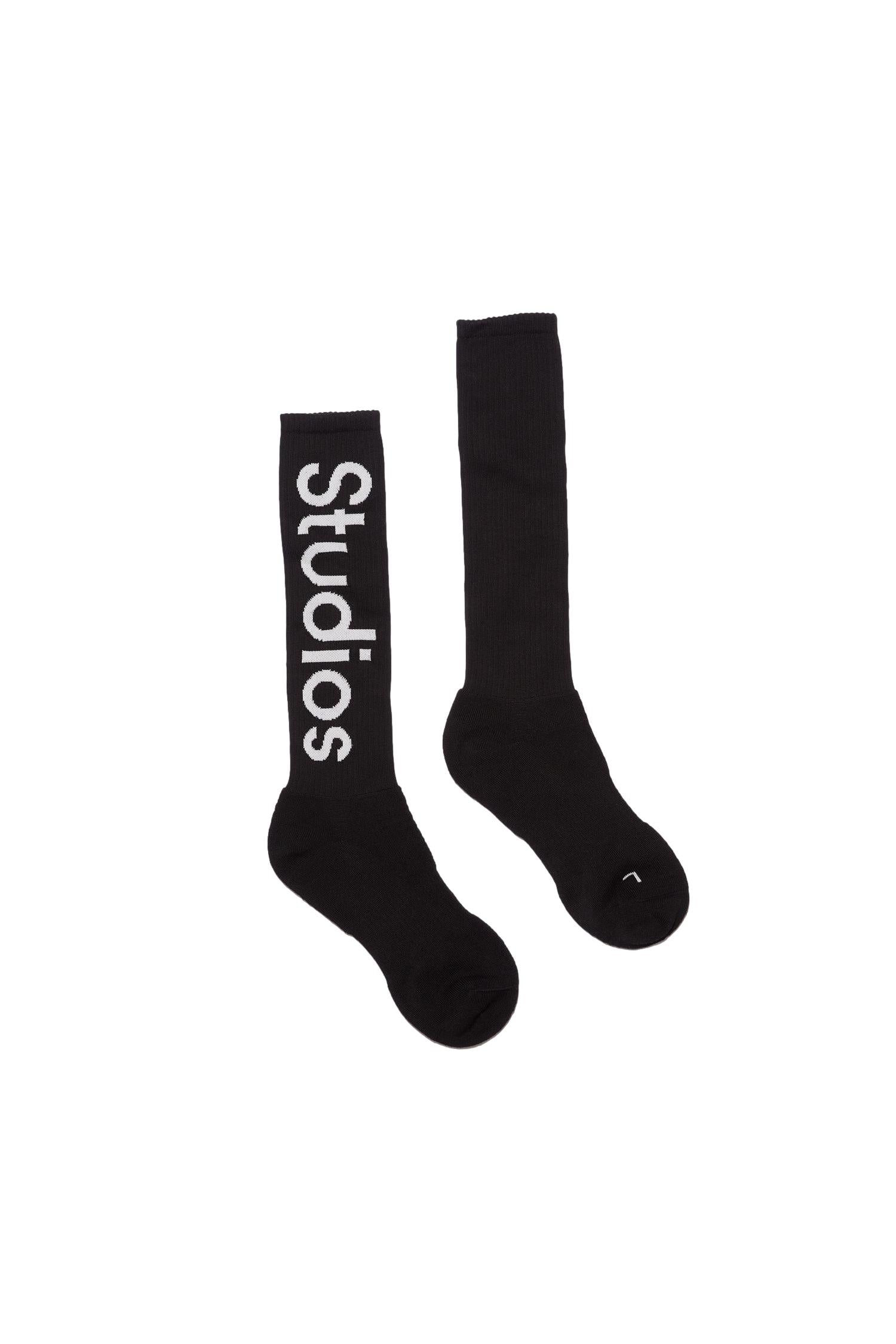 Acne Logo sock Sokker Sort - [modostore.no]