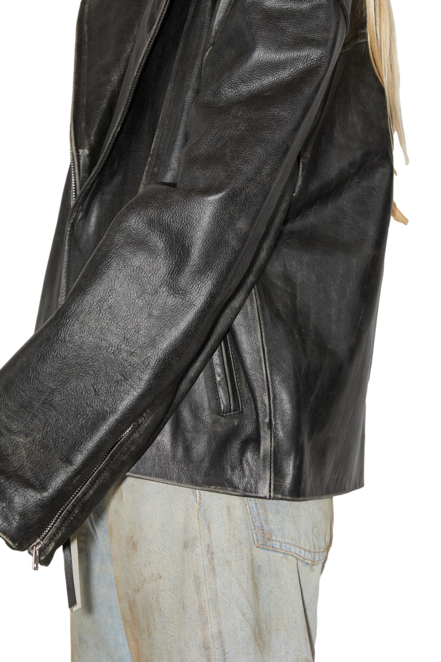 Acne Leather Jacket Jakke Vasket Sort - [modostore.no]