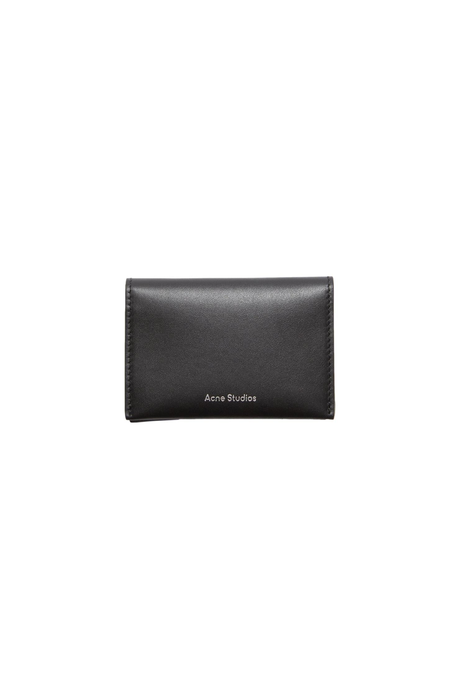Acne Folded Leather Wallet Lommebok Sort - [modostore.no]