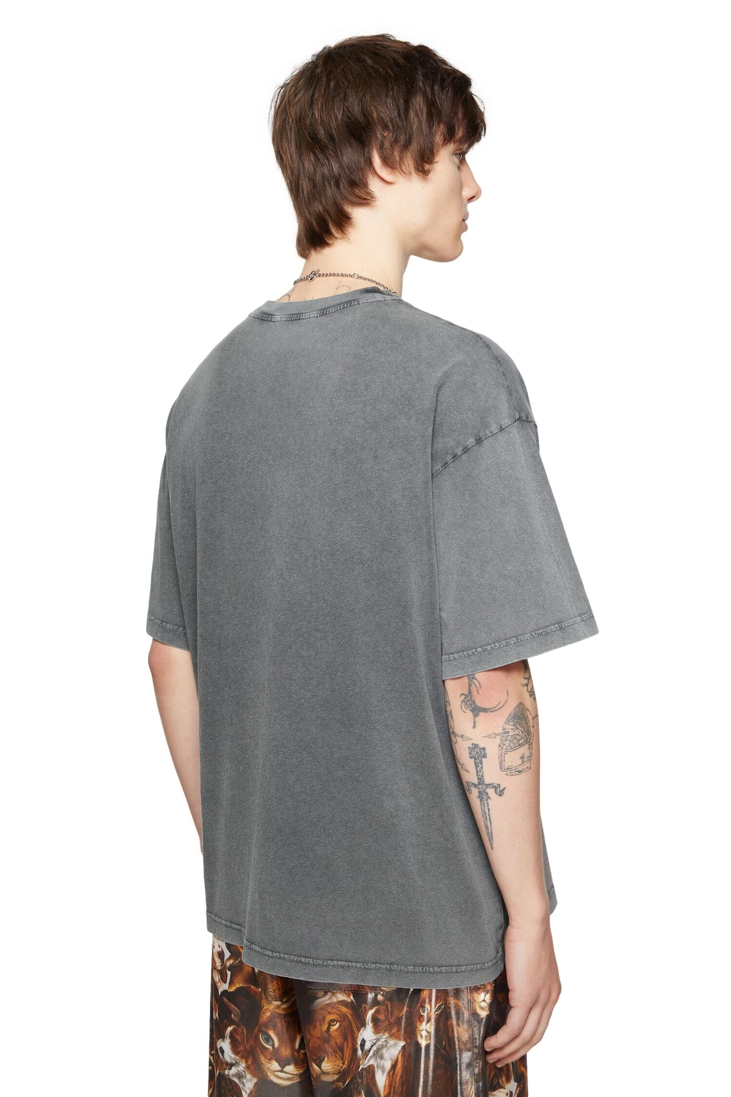Acne Oversized Printed Tee T-shirt Vasket Sort - [shop.name]