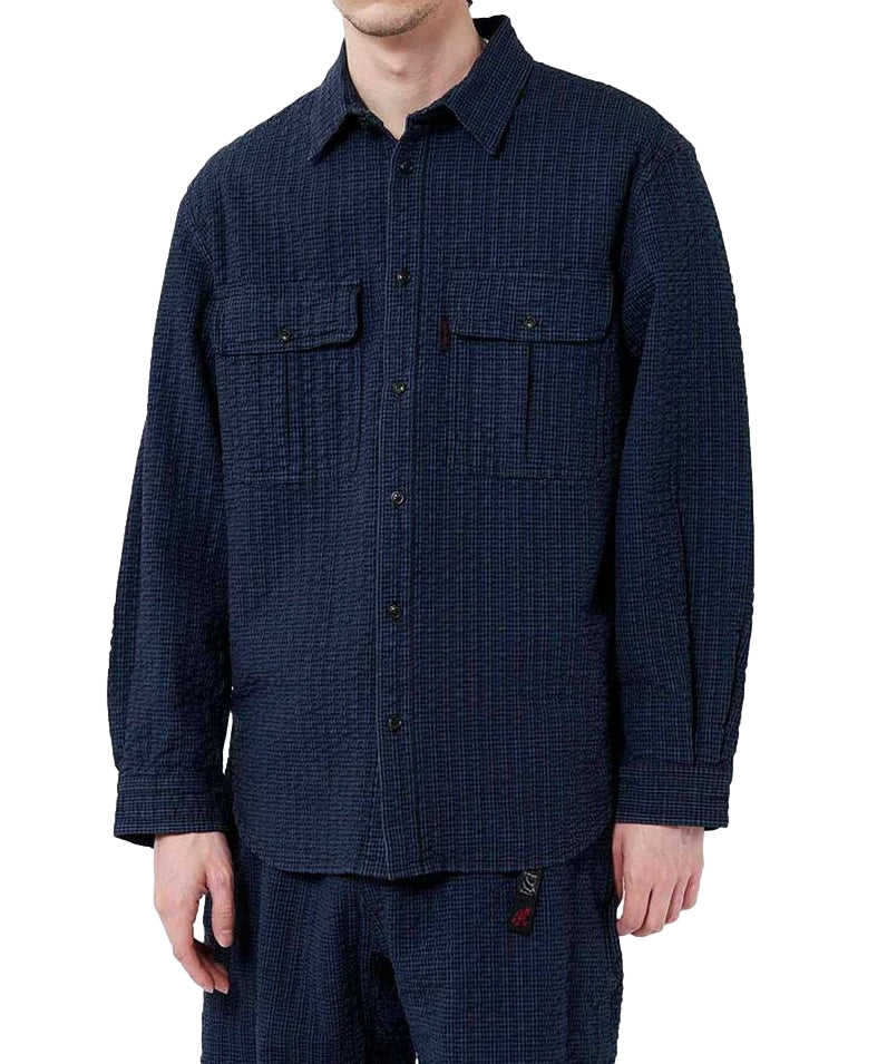 Gramicci O.G Seersucker Canyon Shirt Overshirt Blå Mønstret - [shop.name]