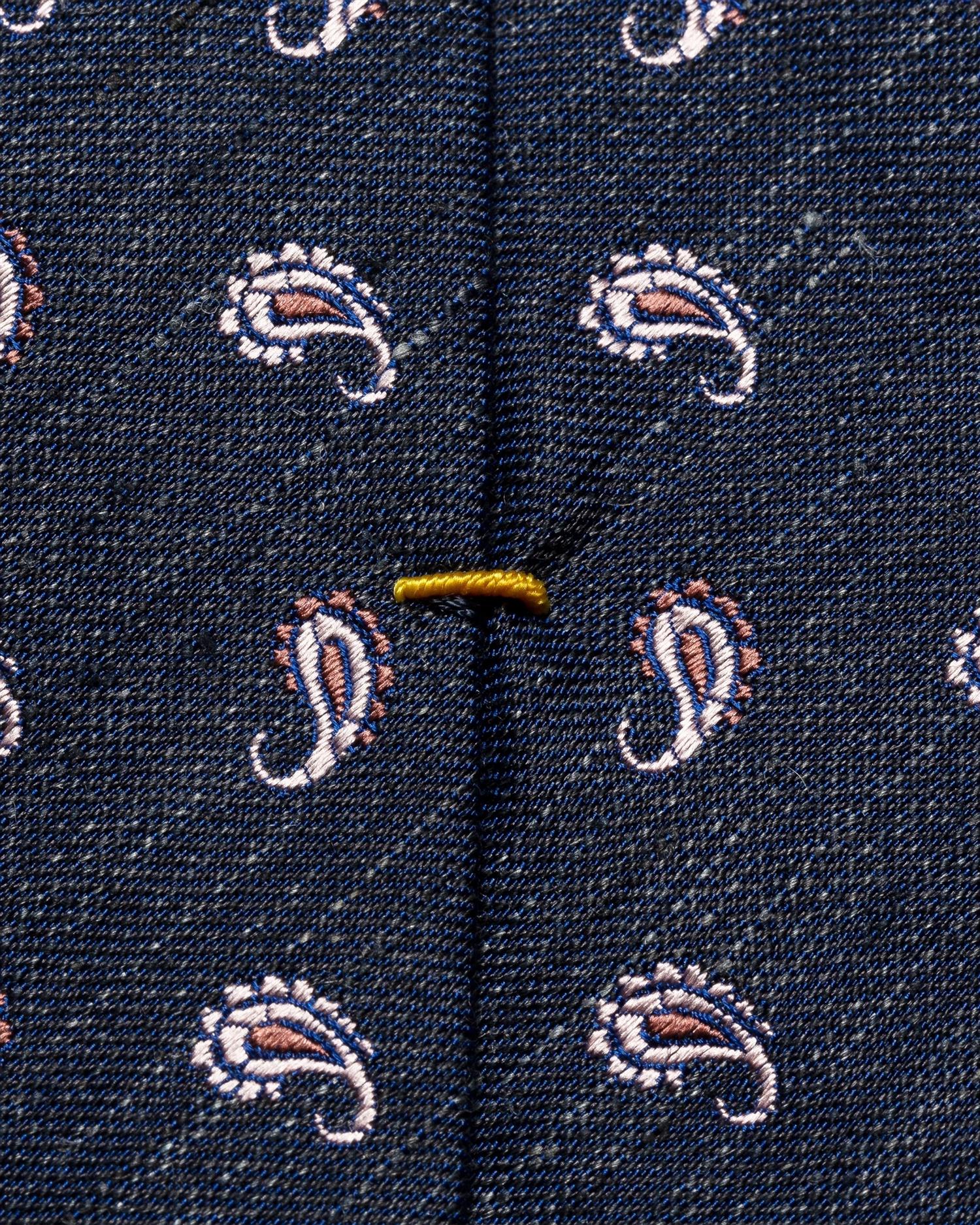 Eton Paisley Silk Linen Tie Slips Marine - [modostore.no]