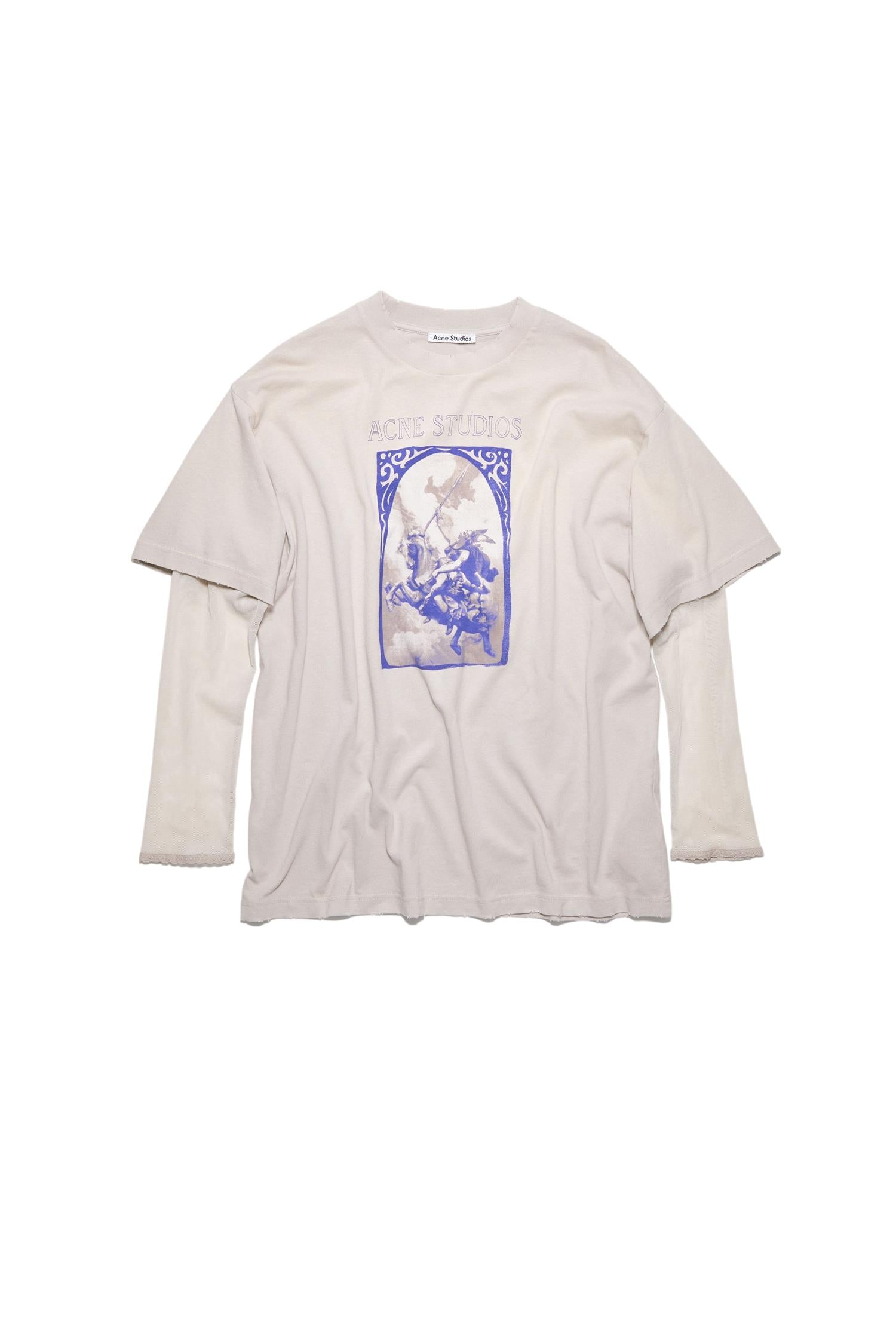 Acne Layered Printed T-shirt T-shirt Beige - [shop.name]