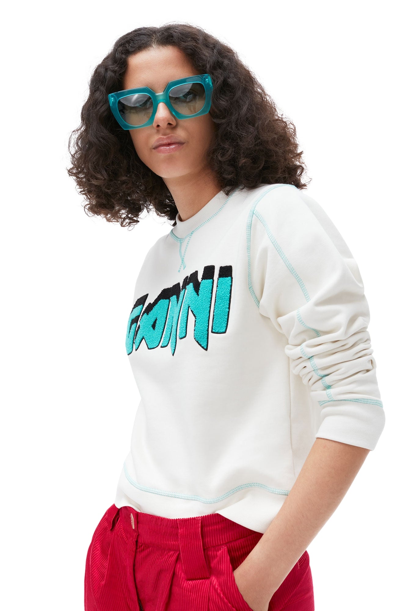 Ganni Isoli Rock Sweatshirt Genser- Egret - [shop.name]