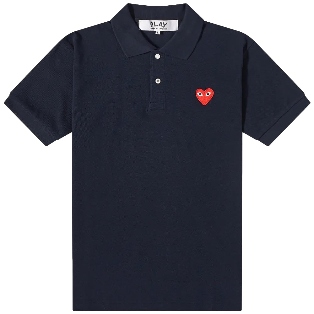 Comme des Garcons Play Mens Polo Knit T-shirt Navy - [modostore.no]