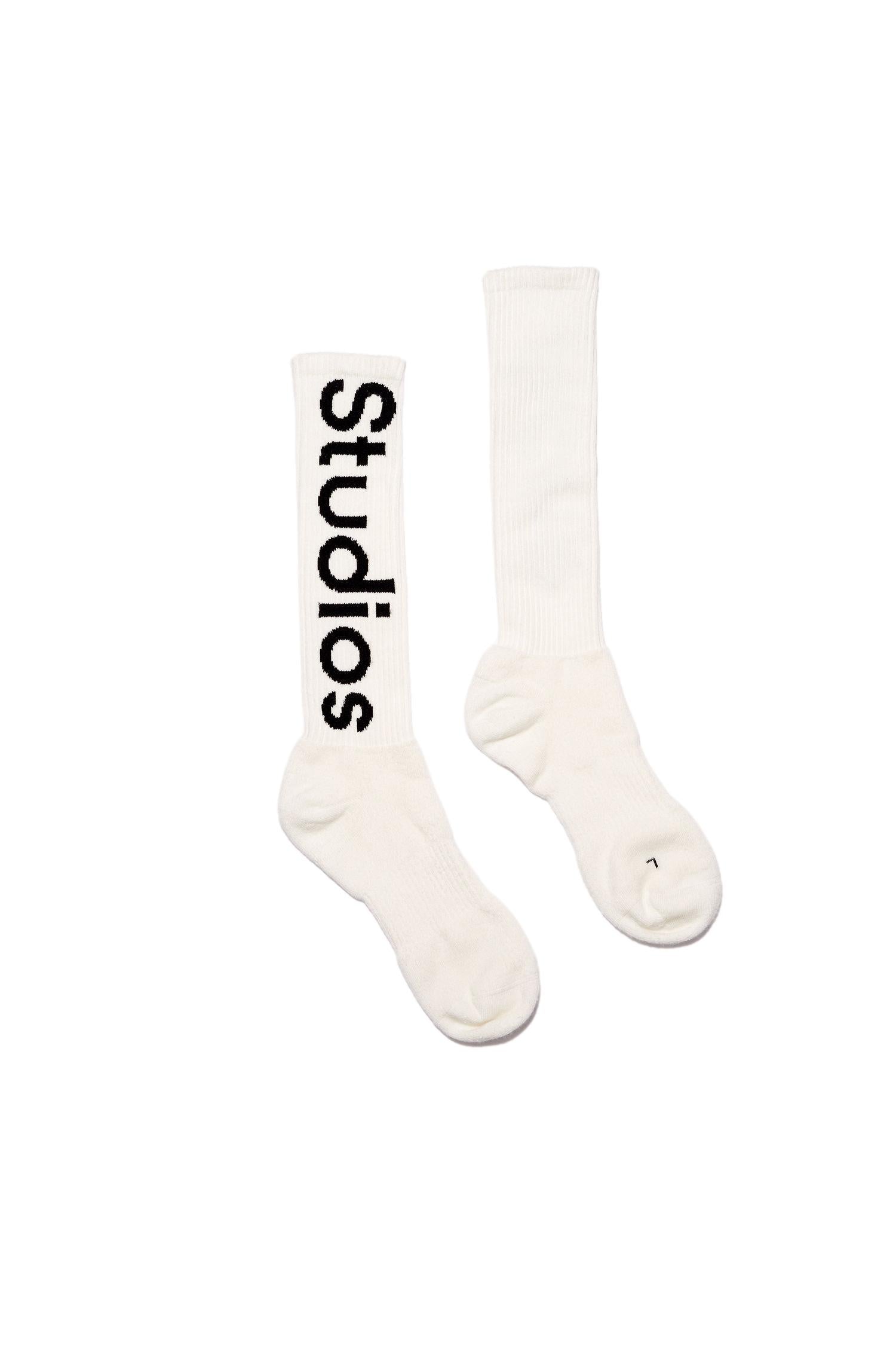 Acne Logo sock Sokker Off-White - [modostore.no]