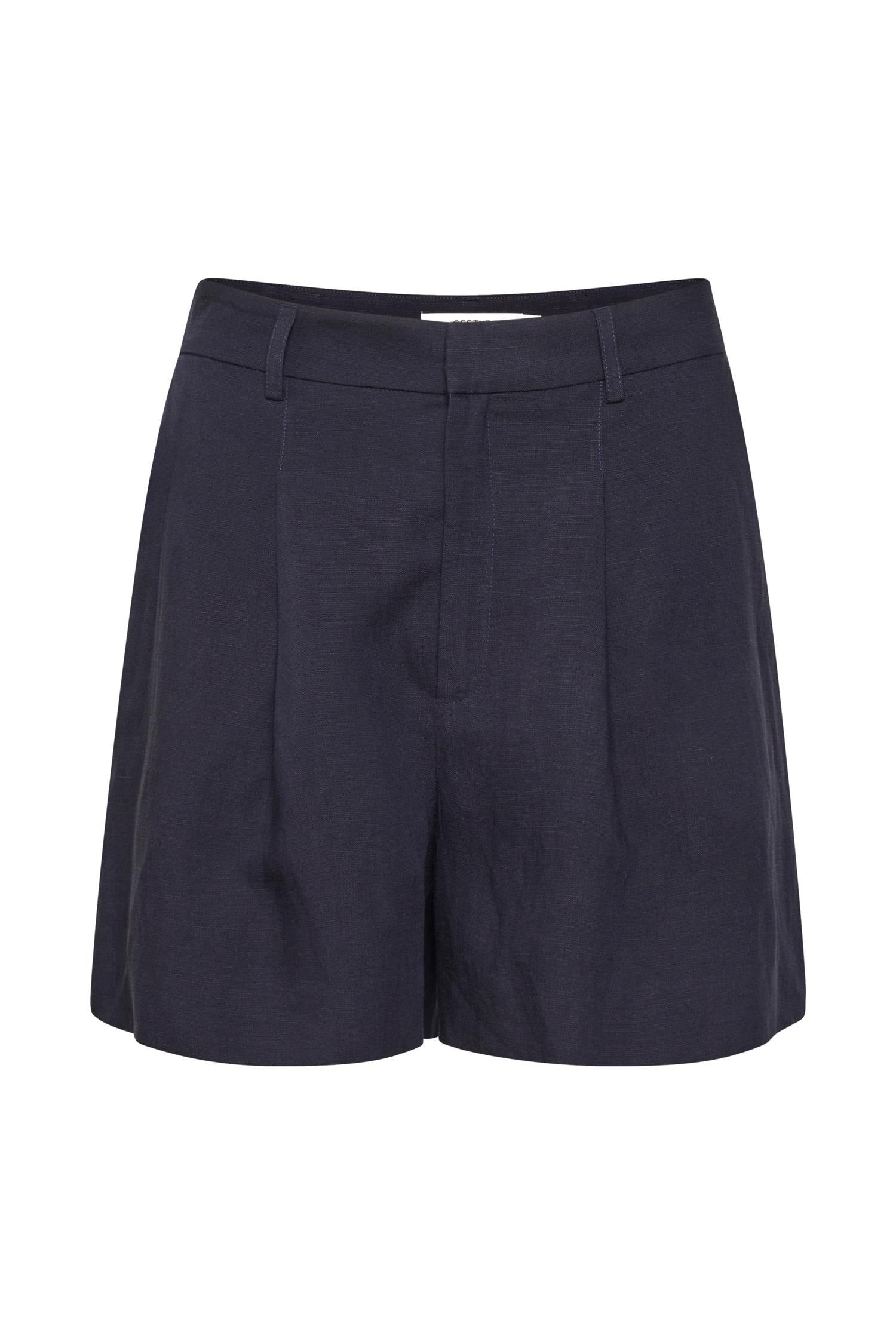 Gestuz MalouGZ linen MW shorts Shorts Mørkeblå - [shop.name]