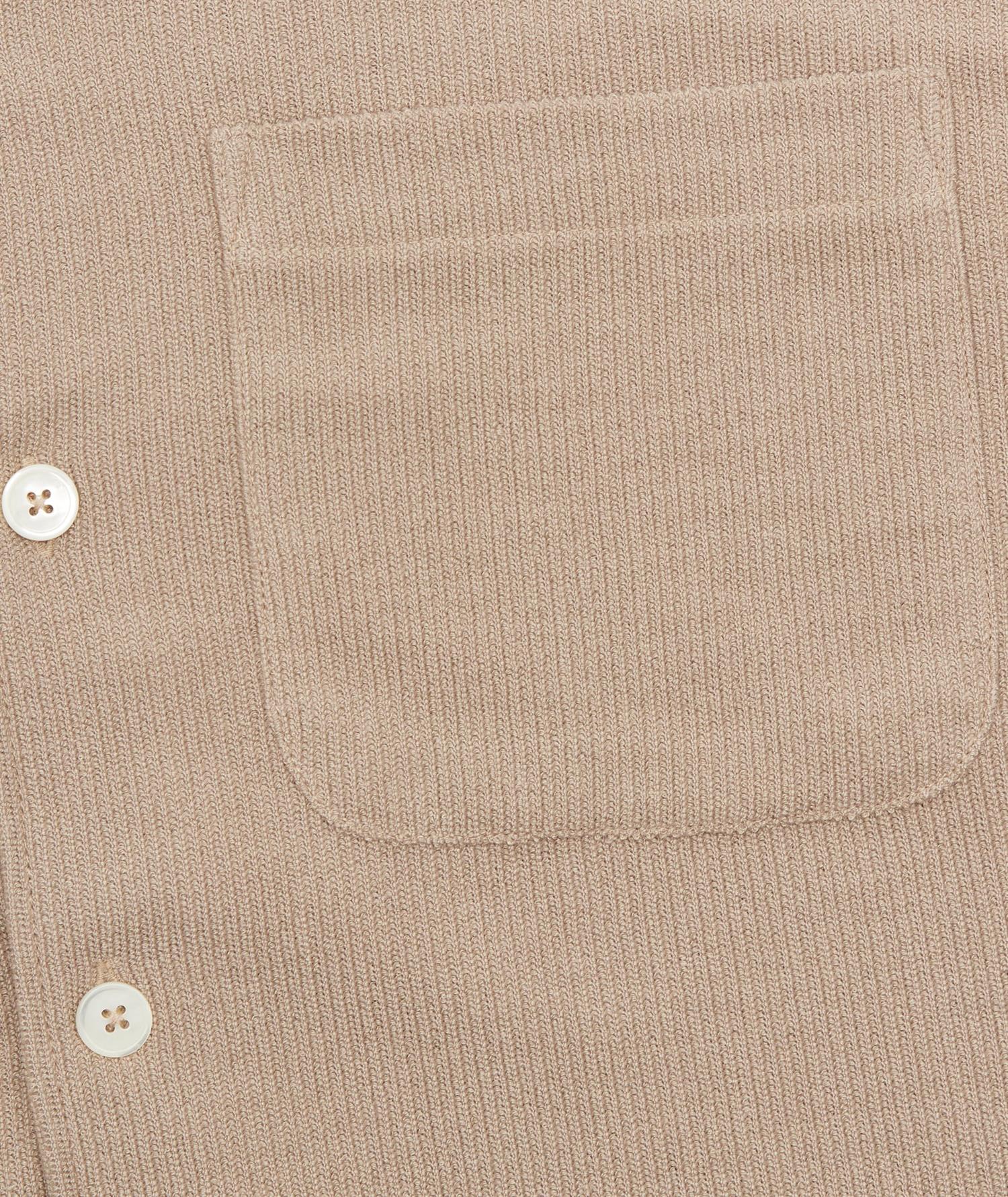 Garment Project Camp Collar Shirt - Earth Knit Skjorte Beige - modostore.no