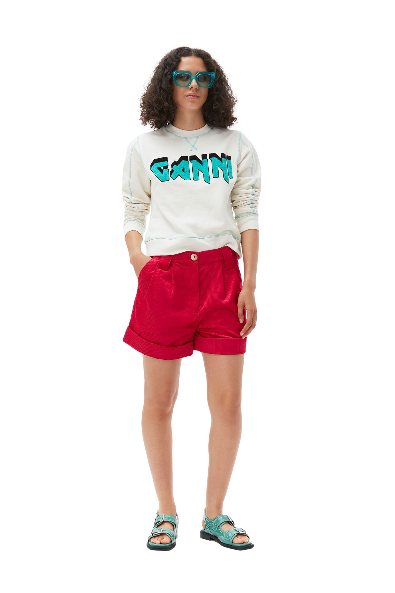 Ganni Isoli Rock Sweatshirt Genser- Egret - [shop.name]