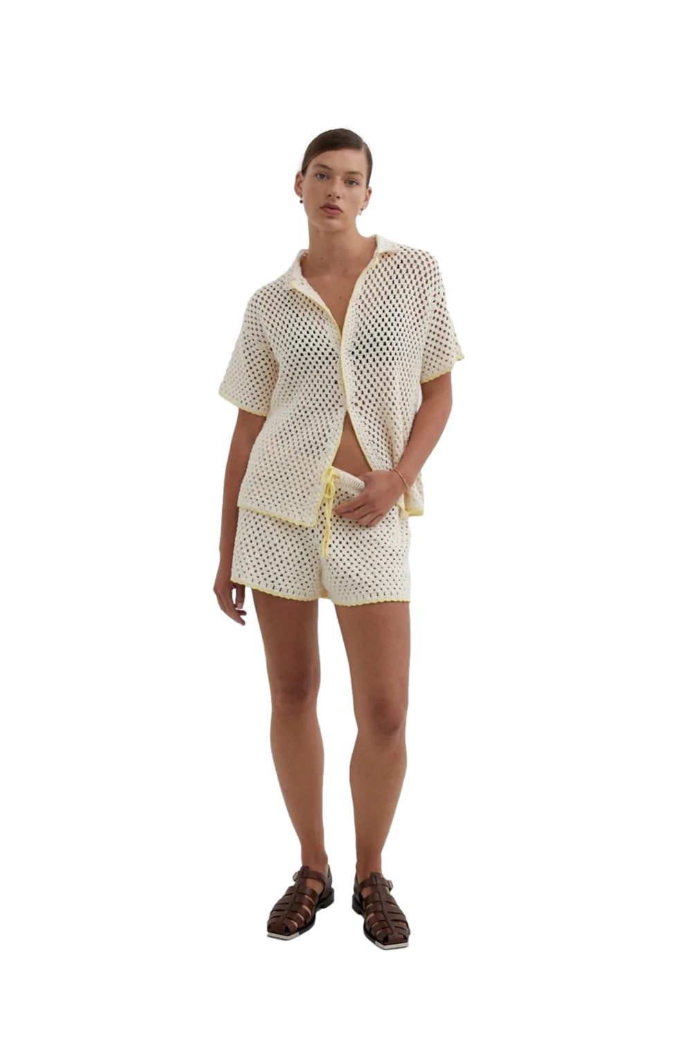 Blanca Studio Connie Knit Shirt Skjorte Kremfarget - [modostore.no]