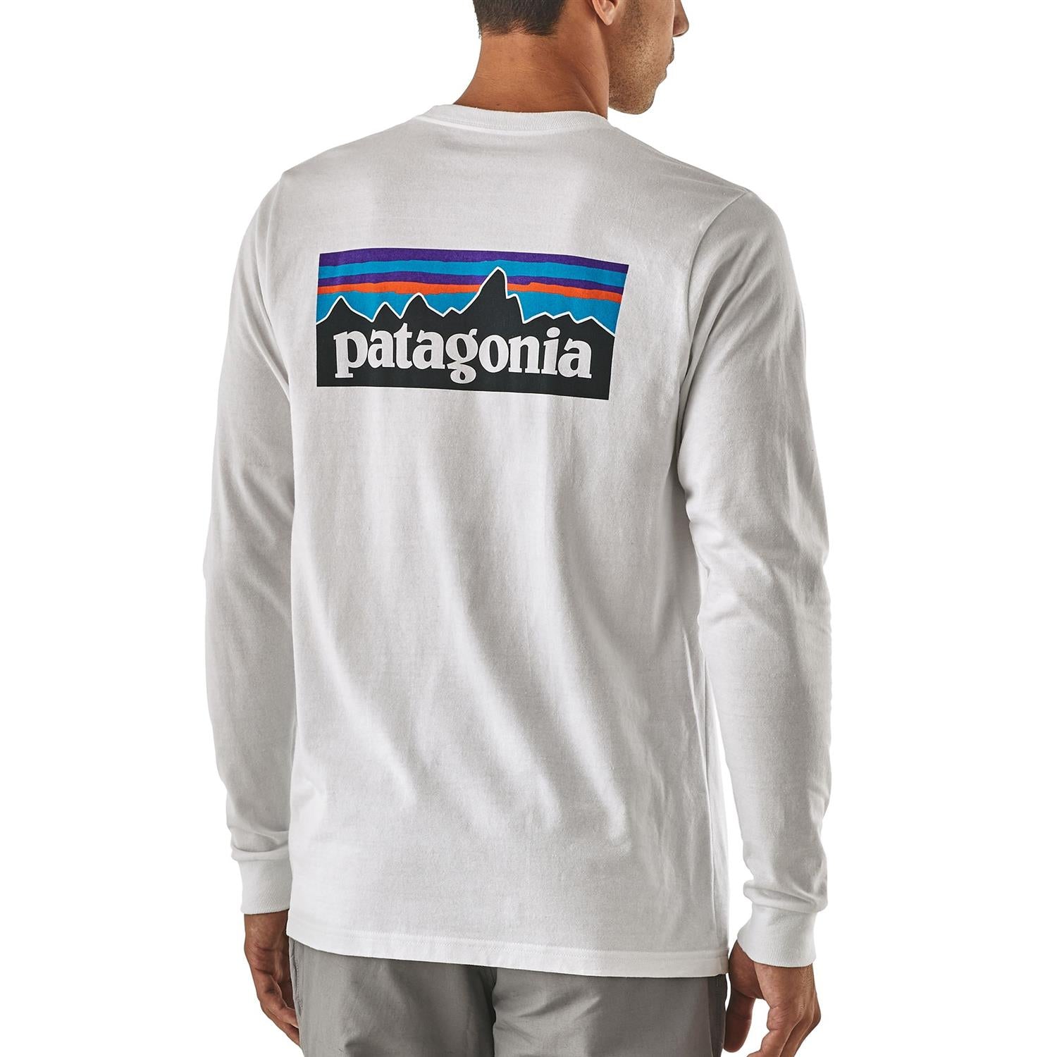 Patagonia M L/S Logo Responsibili-Tee Longsleeve Hvit - modostore.no