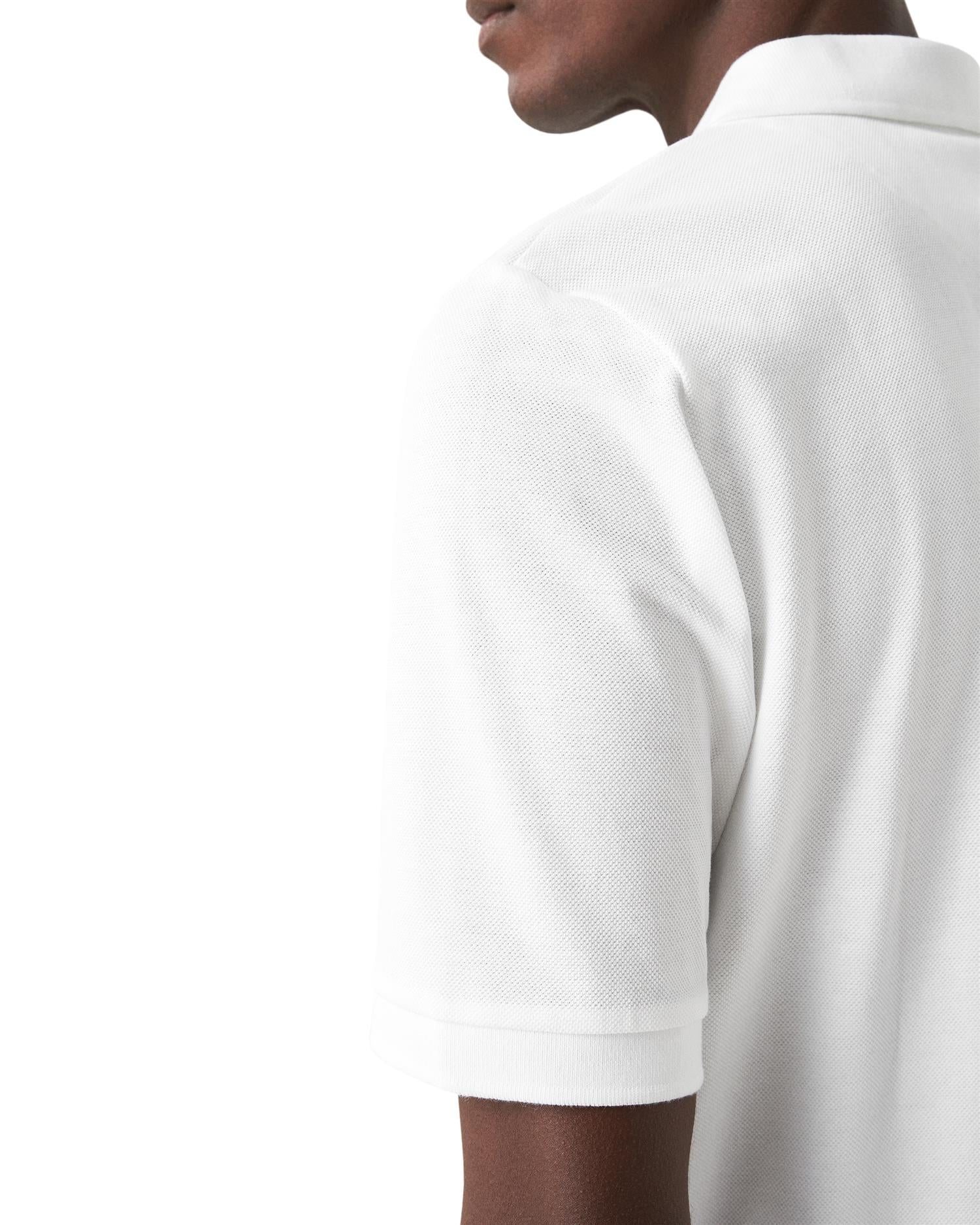 Eton White Solid Pique Poloshirt T-shirt Hvit - modostore.no