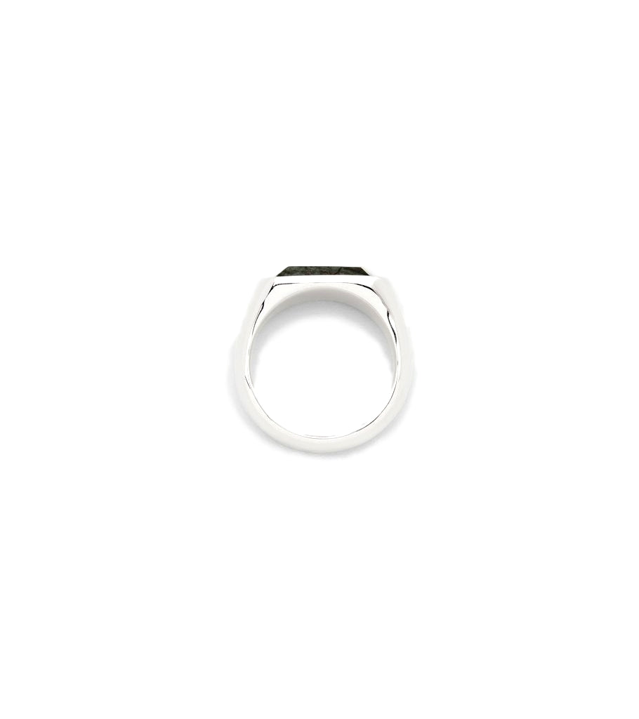 Tom Wood Jewellery The Cushion Green Marble Ring Sølv - [modostore.no]