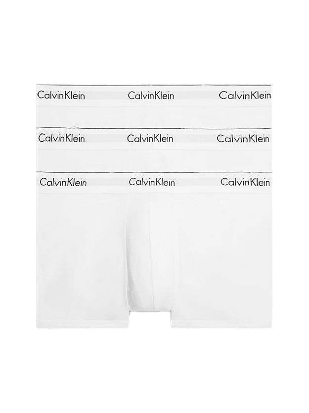Calvin Klein Underwear 3PK Trunks Modern Stretch Boxershorts Hvit - modostore.no