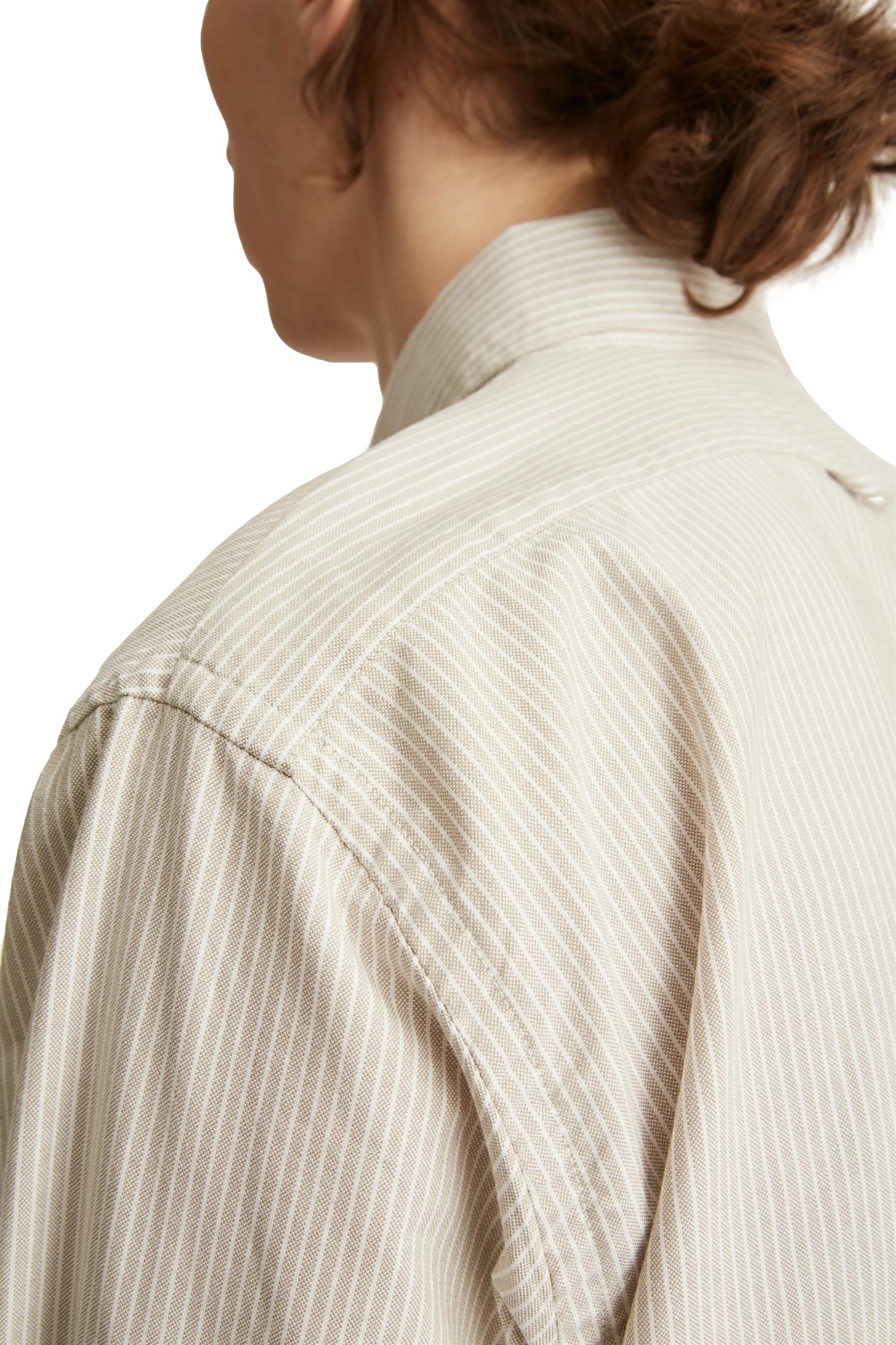 Livid Henrey Beige Oxford Skjorte Beige Striped - [modostore.no]