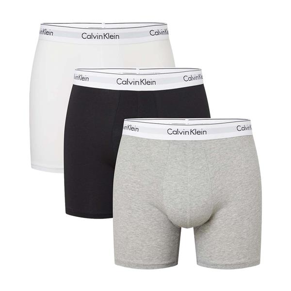 Calvin Klein Underwear 3PK Boxer Briefs Modern Stretch Boxershorts Hvit/Grå/Sort - modostore.no