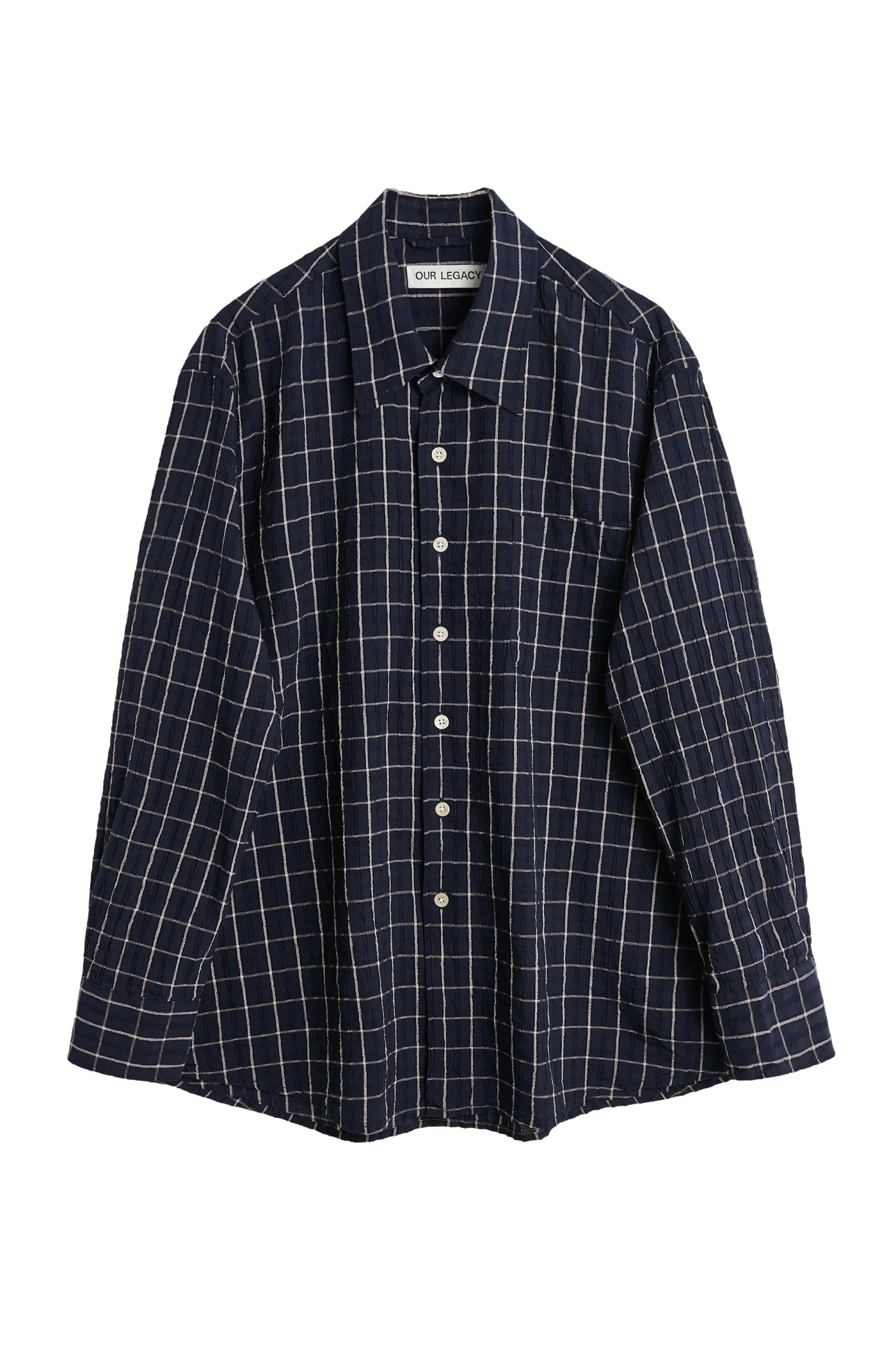 Our Legacy Above Shirt Skjorte Navy Ruter - [shop.name]