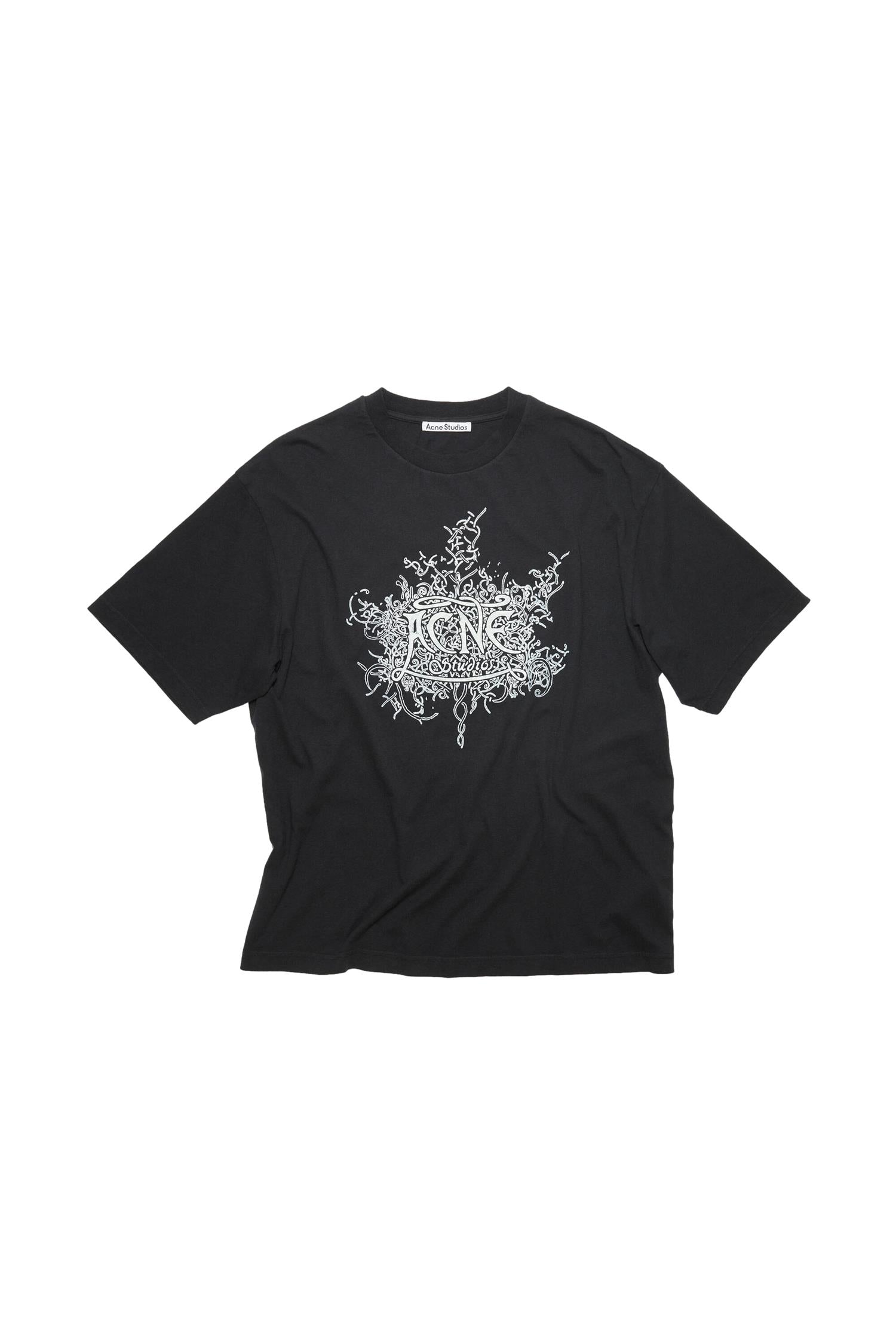 Acne Glow In The Dark Logo T-Shirt T-shirt Sort - [modostore.no]