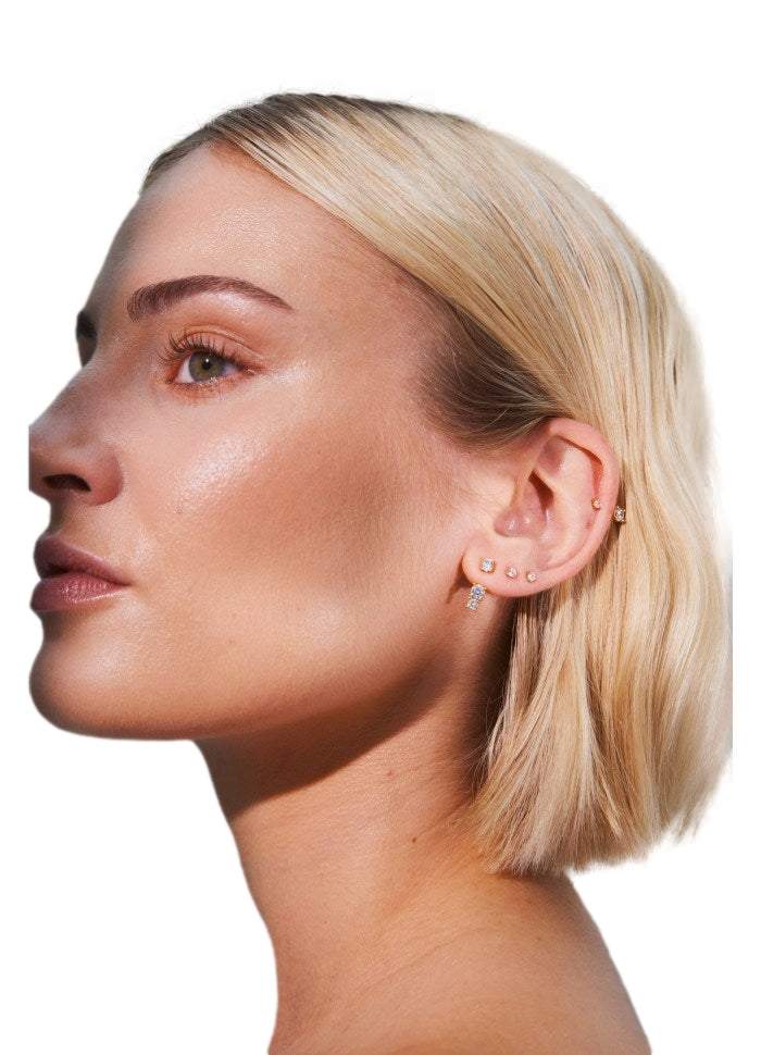 Emilia by Bon Dep Emilia Stud Charm NO. 5 duo square Charm Gull - modostore.no