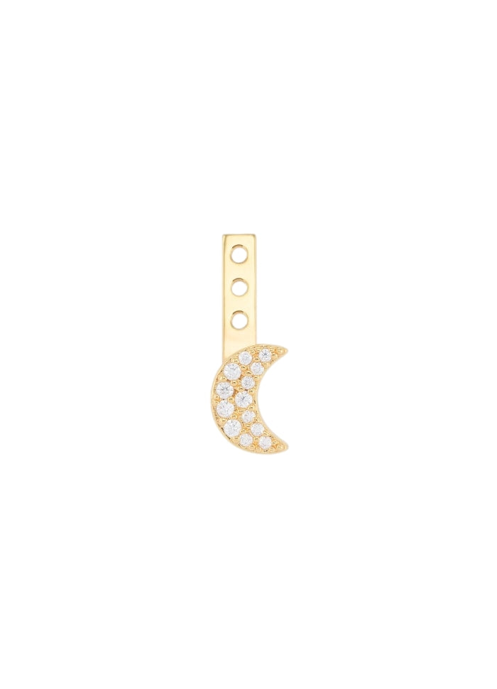 Emilia by Bon Dep Stud Charm NO. 19 moon Øredobber Gull - modostore.no