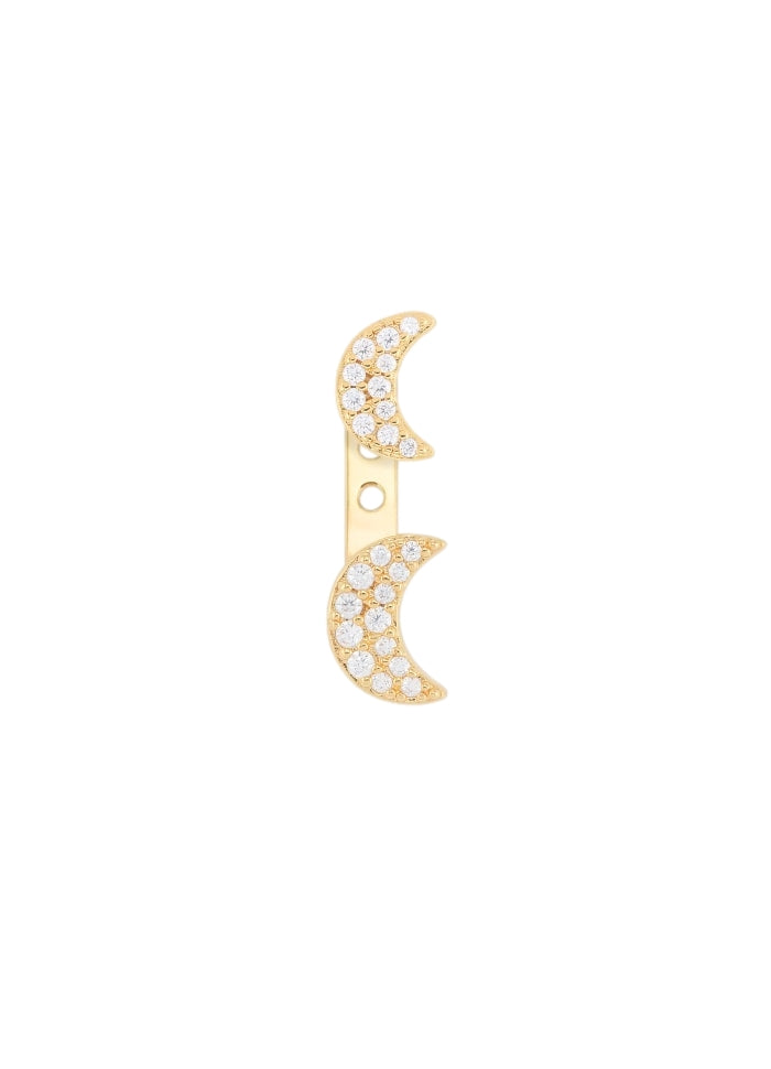 Emilia by Bon Dep Stud Charm NO. 19 moon Øredobber Gull - modostore.no