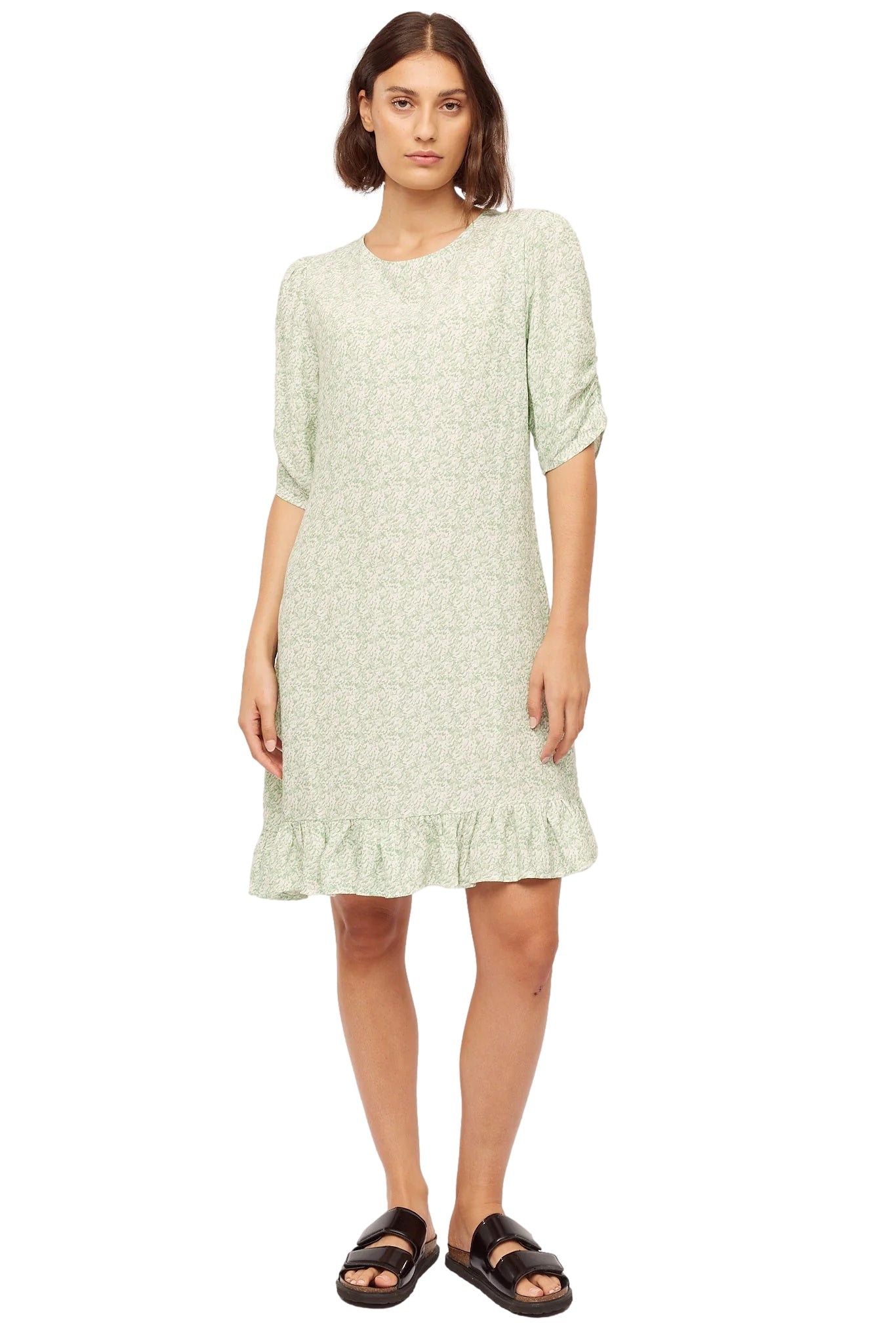 Once Untold Ellen  Dress Kjole Hvit Og Grønn - modostore.no